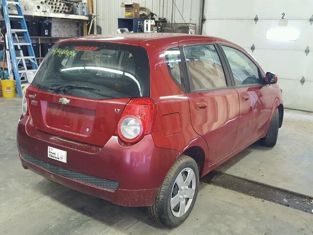 KL1TD6DE2BB132301 - 2011 CHEVROLET AVEO LS RED photo 4