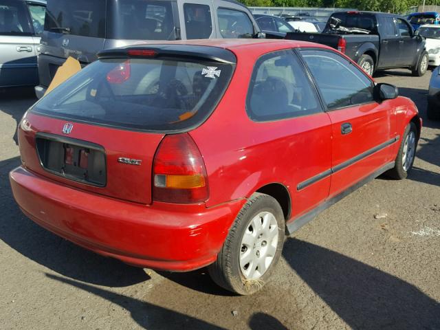 2HGEJ6429WH120693 - 1998 HONDA CIVIC CX RED photo 4