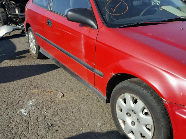 2HGEJ6429WH120693 - 1998 HONDA CIVIC CX RED photo 9