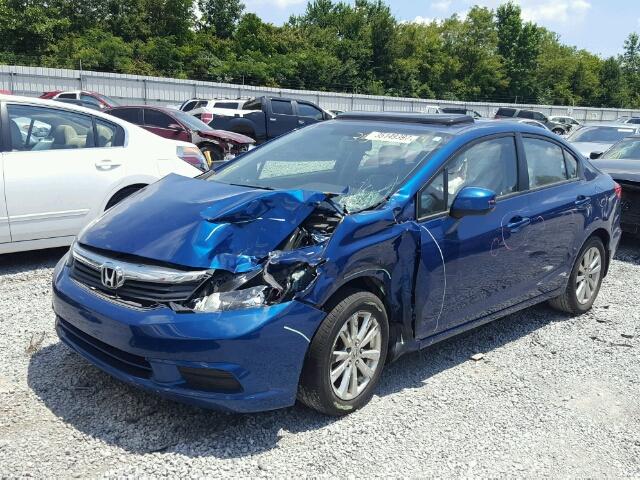 19XFB2F81CE020864 - 2012 HONDA CIVIC EX BLUE photo 2