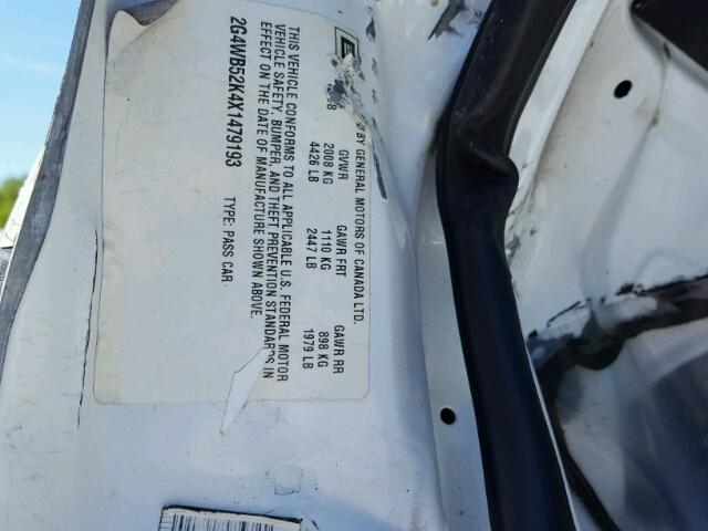 2G4WB52K4X1479193 - 1999 BUICK REGAL LS 白色 照片 10