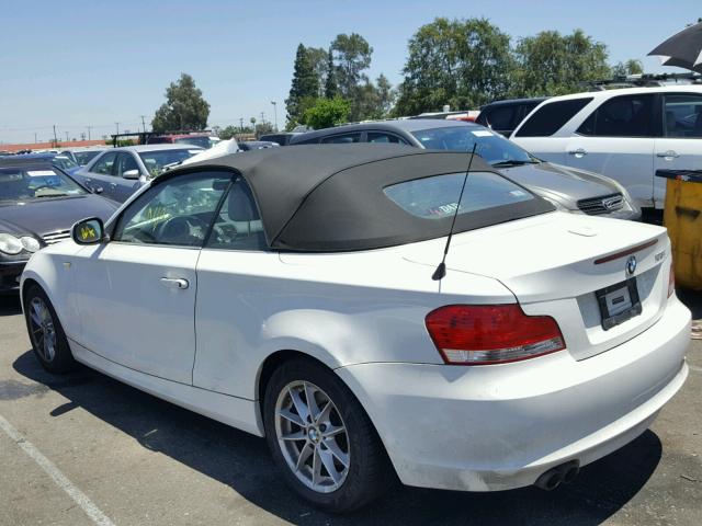 WBAUN1C55AVH81926 - 2010 BMW 128 I WHITE photo 3