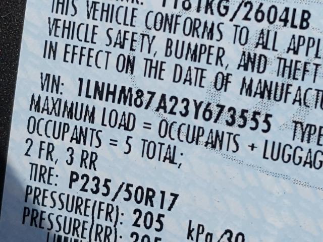 1LNHM87A23Y673555 - 2003 LINCOLN LS Qəhvəyi foto 10