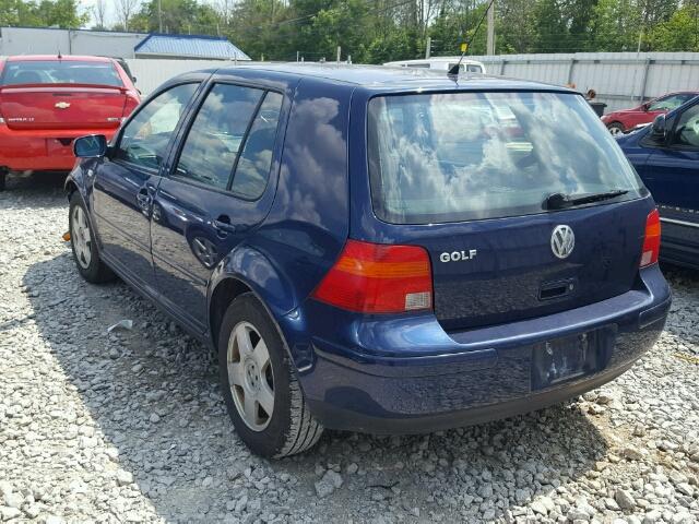 9BWGB61J524005327 - 2002 VOLKSWAGEN GOLF GLS BLUE photo 3