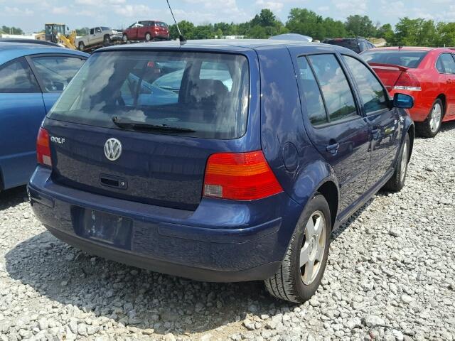 9BWGB61J524005327 - 2002 VOLKSWAGEN GOLF GLS BLUE photo 4