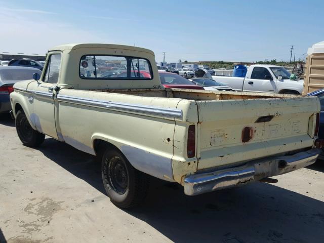 F10AK761677 - 1966 FORD F100 YELLOW photo 3