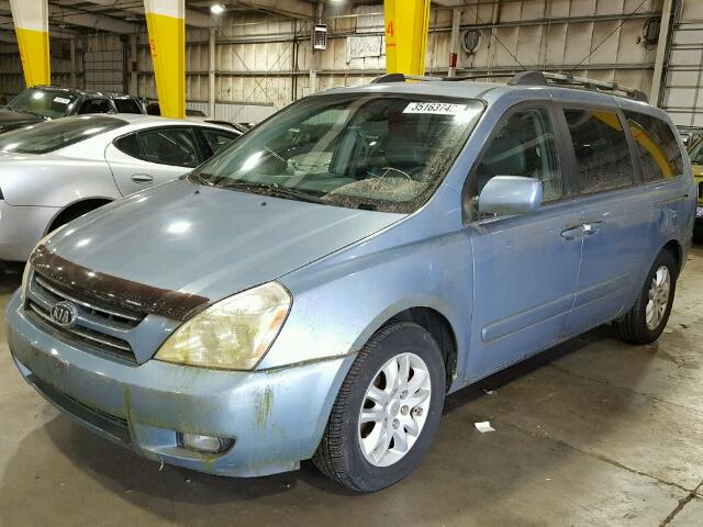 KNDMB233466064822 - 2006 KIA SEDONA EX BLUE photo 2