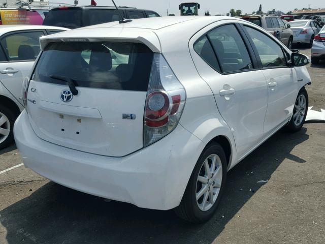 JTDKDTB3XC1024312 - 2012 TOYOTA PRIUS C WHITE photo 4