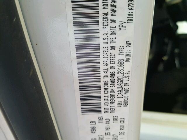 1C4AJWAG2CL281088 - 2012 JEEP WRANGLER S 白色 照片 10