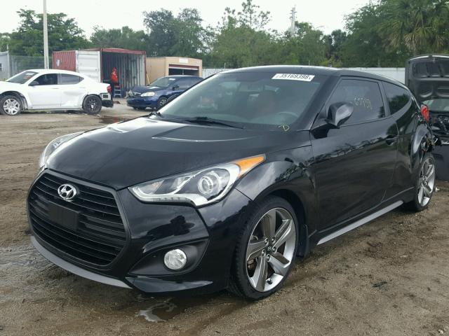 KMHTC6AE9EU203515 - 2014 HYUNDAI VELOSTER T BLACK photo 2