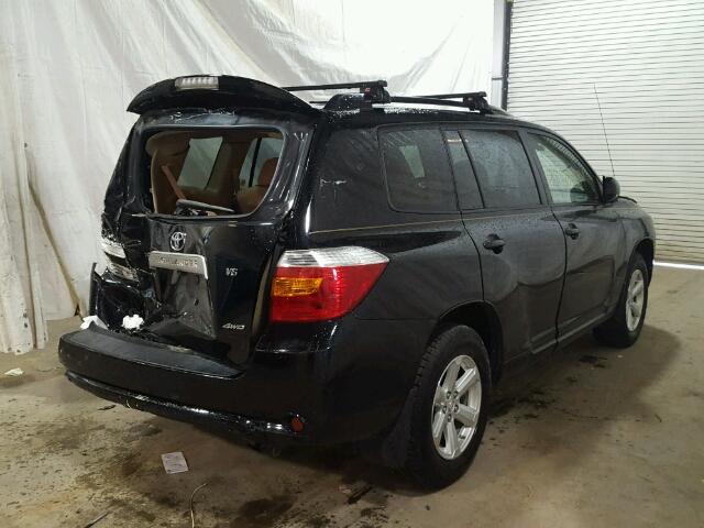 JTEES41A692122440 - 2009 TOYOTA HIGHLANDER BLACK photo 4