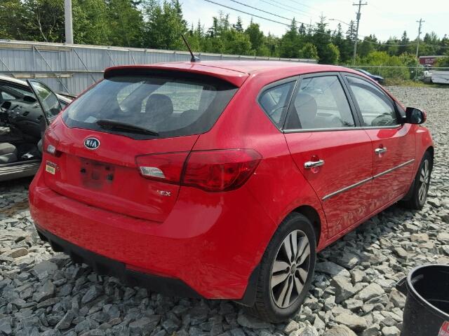 KNAFU5A23D5742149 - 2013 KIA FORTE EX RED photo 4