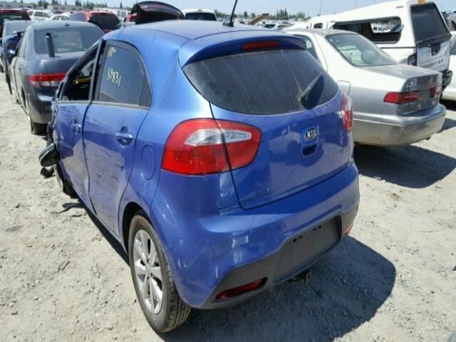 KNADN5A36D6195238 - 2013 KIA RIO EX/SX BLUE photo 3