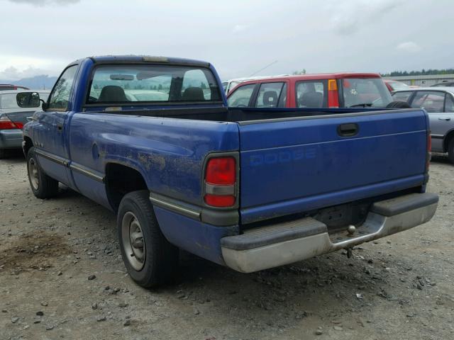 1B7HC16Y1RS532033 - 1994 DODGE RAM 1500 BLUE photo 3