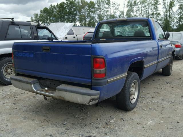 1B7HC16Y1RS532033 - 1994 DODGE RAM 1500 BLUE photo 4