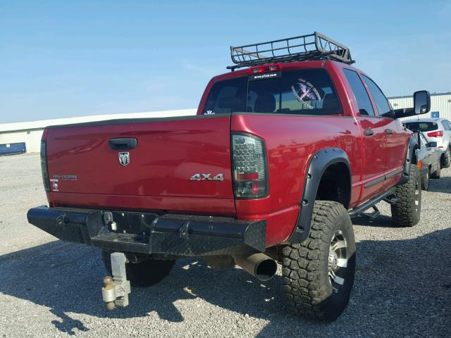 1D7KS28C67J525667 - 2007 DODGE RAM 2500 S RED photo 4