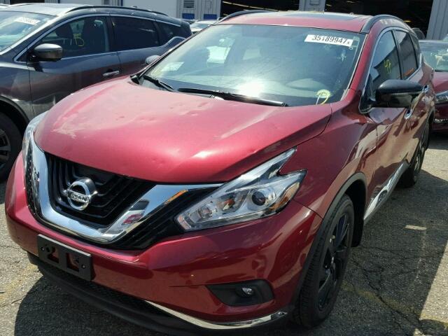 5N1AZ2MH0HN152120 - 2017 NISSAN MURANO RED photo 2