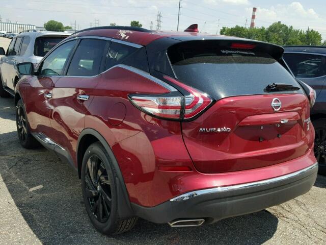 5N1AZ2MH0HN152120 - 2017 NISSAN MURANO RED photo 3