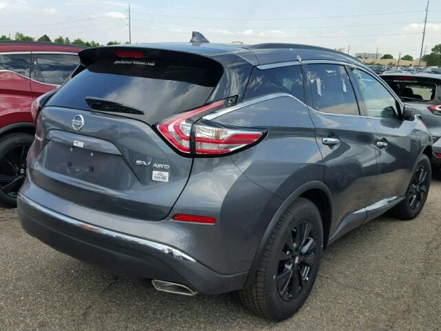 5N1AZ2MH2HN152927 - 2017 NISSAN MURANO CHARCOAL photo 4