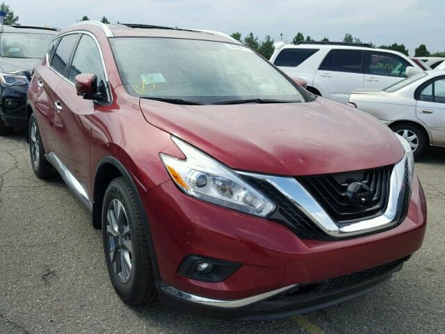 5N1AZ2MH3HN153004 - 2017 NISSAN MURANO RED photo 1