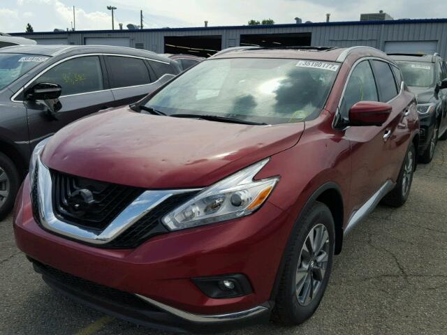 5N1AZ2MH3HN153004 - 2017 NISSAN MURANO RED photo 2