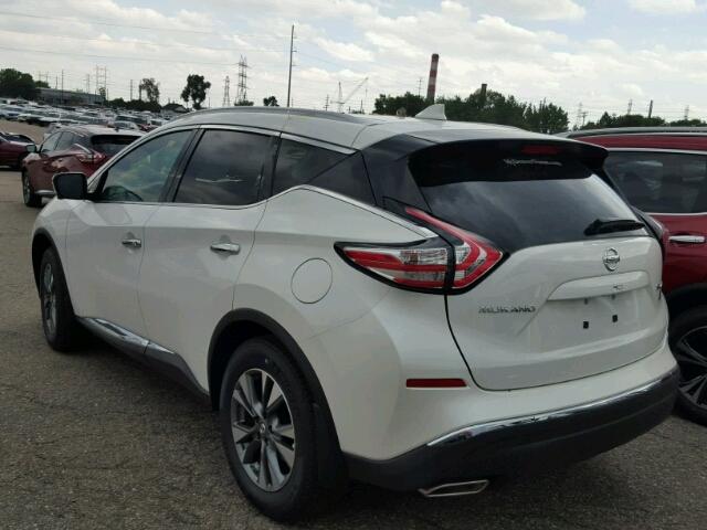 5N1AZ2MH7HN153524 - 2017 NISSAN MURANO WHITE photo 3