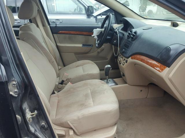 KL1TD56677B076461 - 2007 CHEVROLET AVEO BASE Noir photo 5