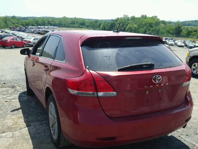 4T3ZE11A29U019017 - 2009 TOYOTA VENZA BASE BURGUNDY photo 3