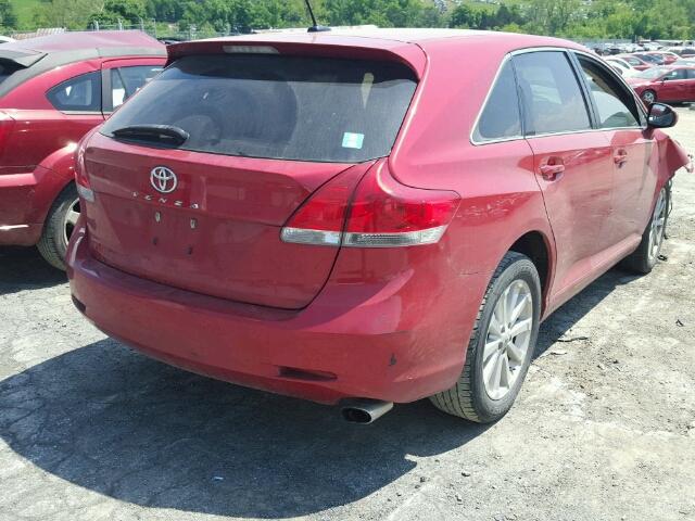 4T3ZE11A29U019017 - 2009 TOYOTA VENZA BASE BURGUNDY photo 4