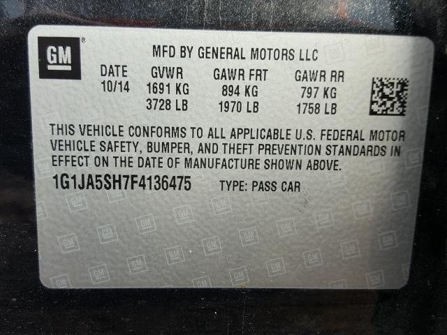 1G1JA5SH7F4136475 - 2015 CHEVROLET SONIC LS 黑色 照片 10