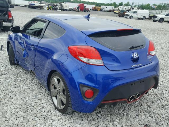 KMHTC6AE3EU200075 - 2014 HYUNDAI VELOSTER T BLUE photo 3