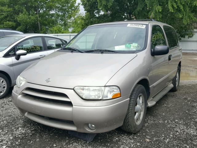 4N2ZN15T92D821169 - 2002 NISSAN QUEST GXE BEIGE photo 2