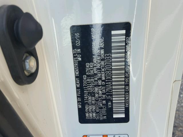 JF1ZNAA1XG8707033 - 2016 TOYOTA SCION FR-S თეთრი ფოტო 10