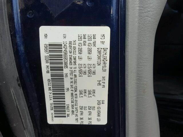 1D4GP45R66B538095 - 2006 DODGE CARAVAN BLUE photo 10