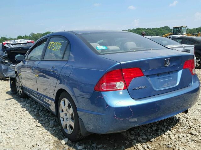 1HGFA16596L040778 - 2006 HONDA CIVIC LX BLUE photo 3