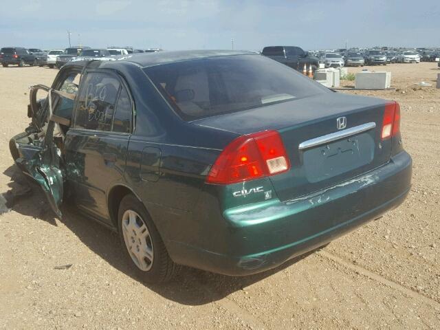 1HGES16521L006067 - 2001 HONDA CIVIC LX GREEN photo 3