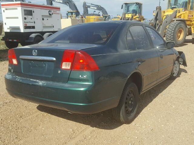 1HGES16521L006067 - 2001 HONDA CIVIC LX GREEN photo 4