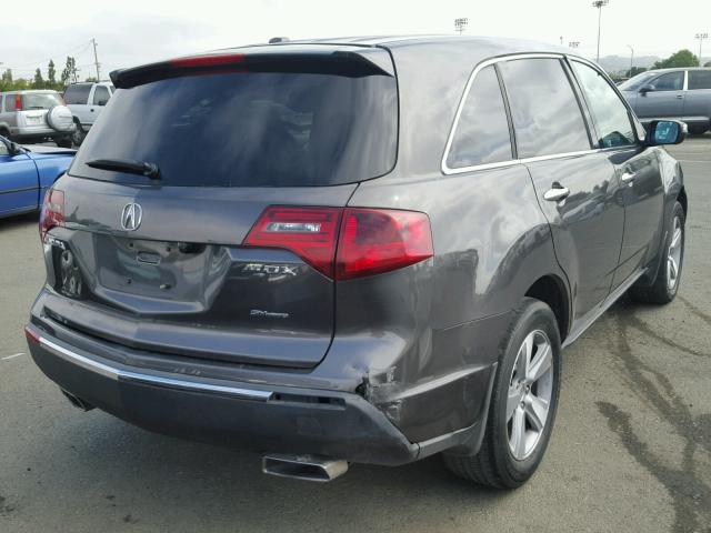 2HNYD2H22CH532935 - 2012 ACURA MDX GRAY photo 4