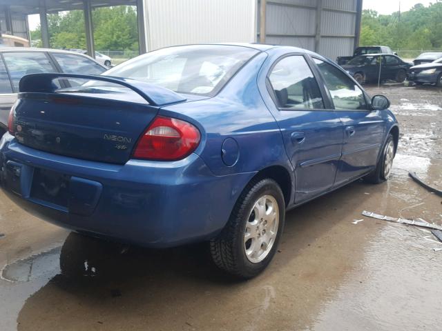 1B3ES56C43D106464 - 2003 DODGE NEON SXT BLUE photo 4