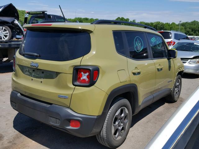 ZACCJABHXFPB80240 - 2015 JEEP RENEGADE L GREEN photo 4