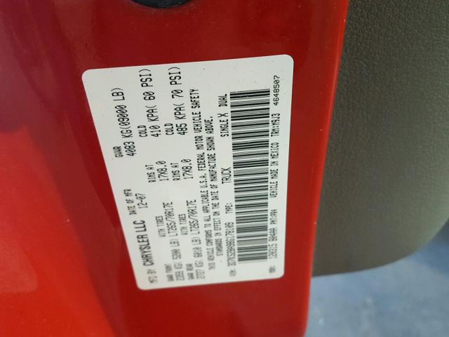 3D7KS28A98G178109 - 2008 DODGE RAM 2500 S RED photo 10