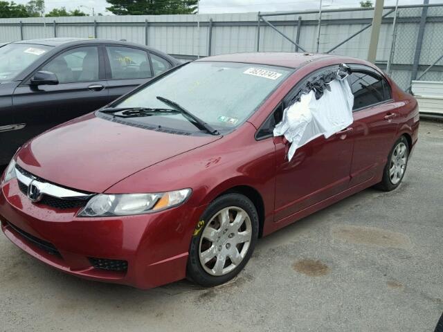 2HGFA1F50BH519100 - 2011 HONDA CIVIC LX MAROON photo 2