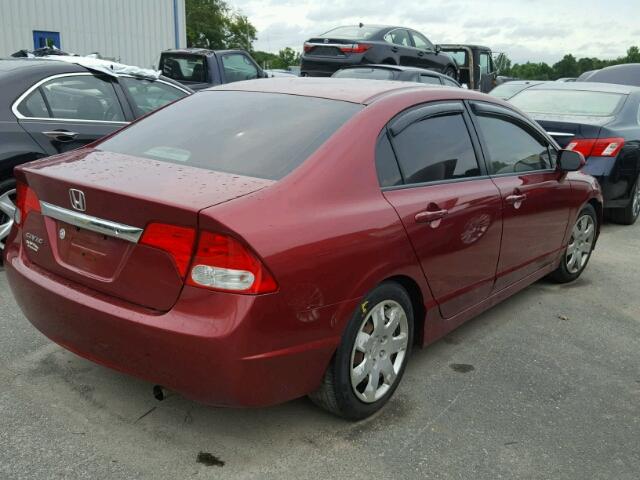 2HGFA1F50BH519100 - 2011 HONDA CIVIC LX MAROON photo 4