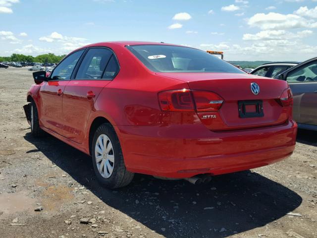 3VW2K7AJ6EM329337 - 2014 VOLKSWAGEN JETTA BASE 红色 照片 3