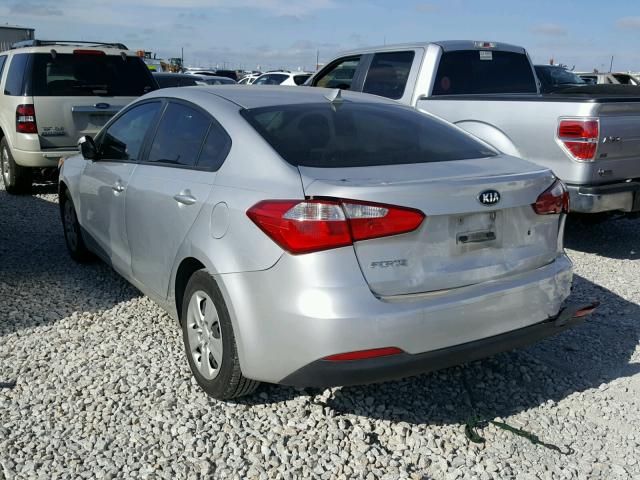 KNAFK4A68E5185601 - 2014 KIA FORTE LX SILVER photo 3