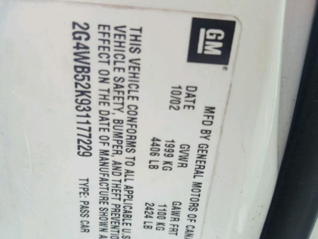 2G4WB52K931177229 - 2003 BUICK REGAL LS 白色 照片 10