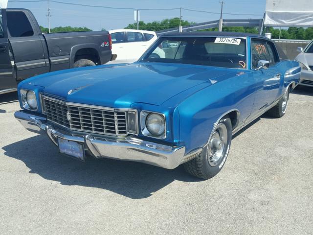 1H57U2B588376 - 1972 CHEVROLET MONTE CARL BLUE photo 2