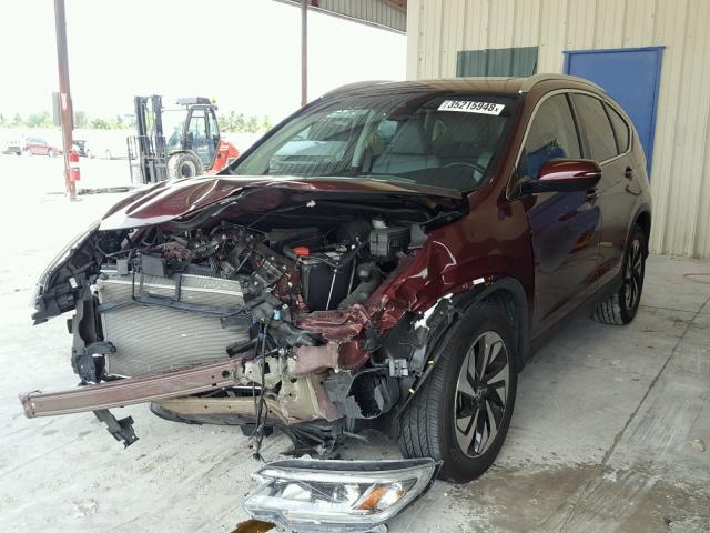 5J6RM3H93FL019160 - 2015 HONDA CR-V TOURI BURGUNDY photo 2