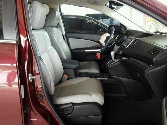 5J6RM3H93FL019160 - 2015 HONDA CR-V TOURI BURGUNDY photo 5