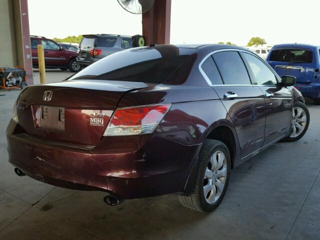 5KBCP3F86AB018448 - 2010 HONDA ACCORD EXL MAROON photo 4